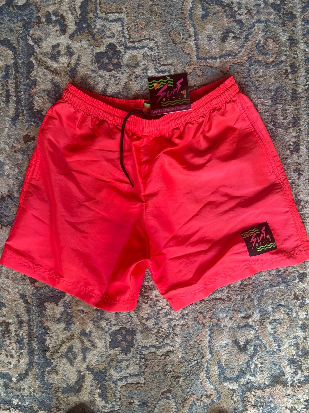 surf style Men's Bright Neon Pink Swim Shorts